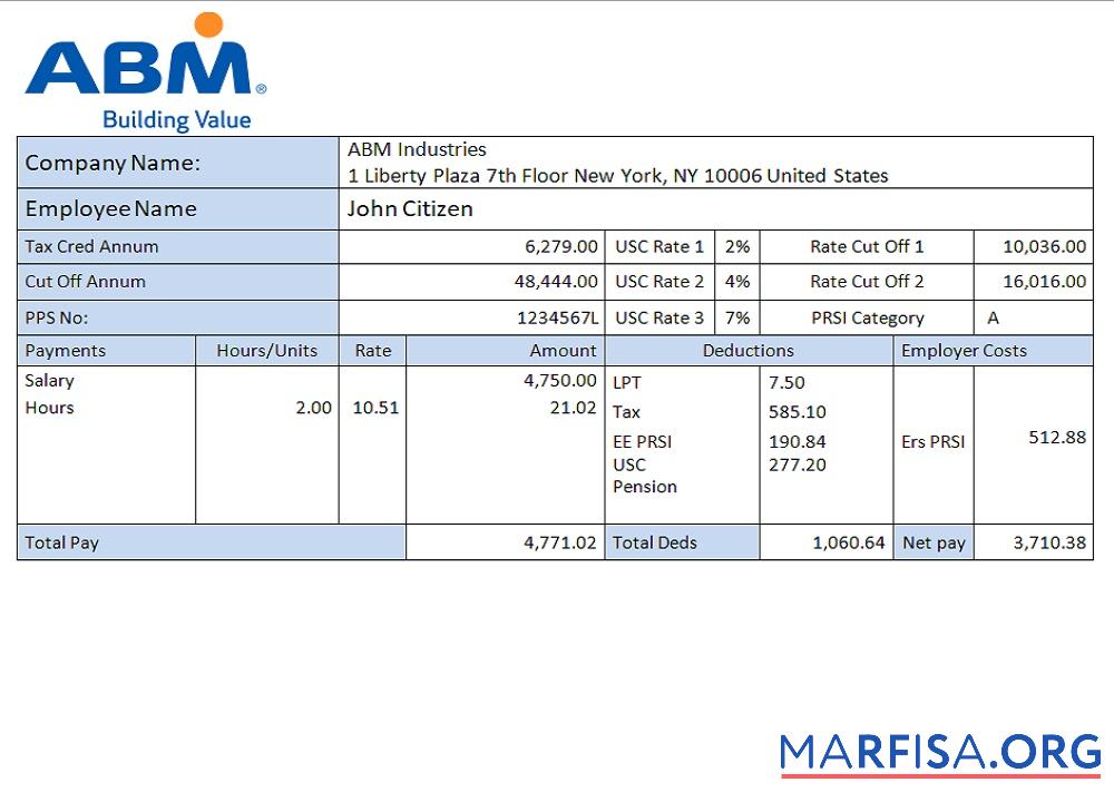 Blank USA Facility Services company employee sheet download for verification